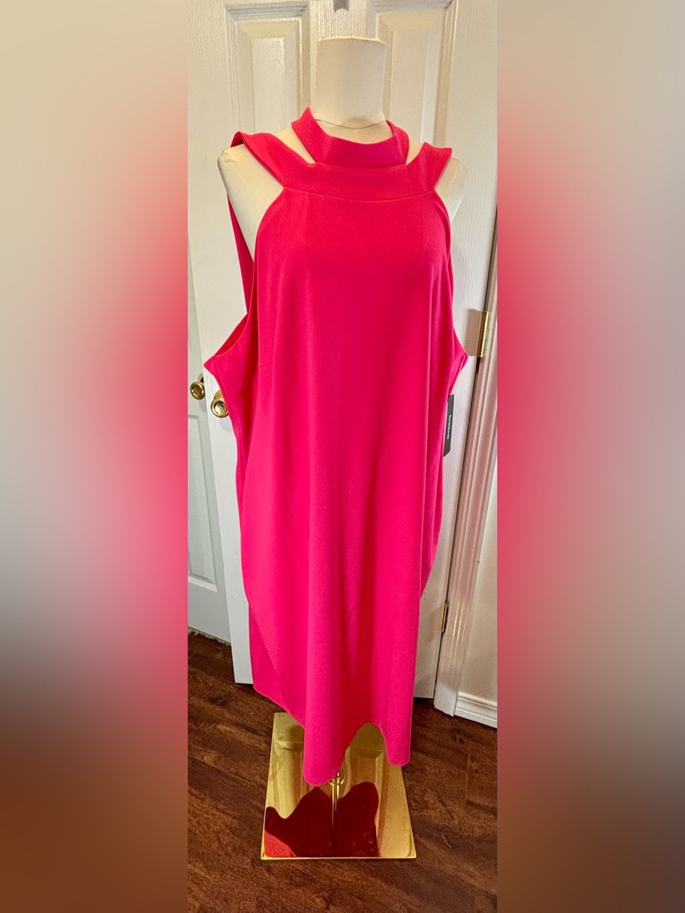 bebe Hot Pink Backless Midi Dress Size 3X (18) - Picture 5 of 7